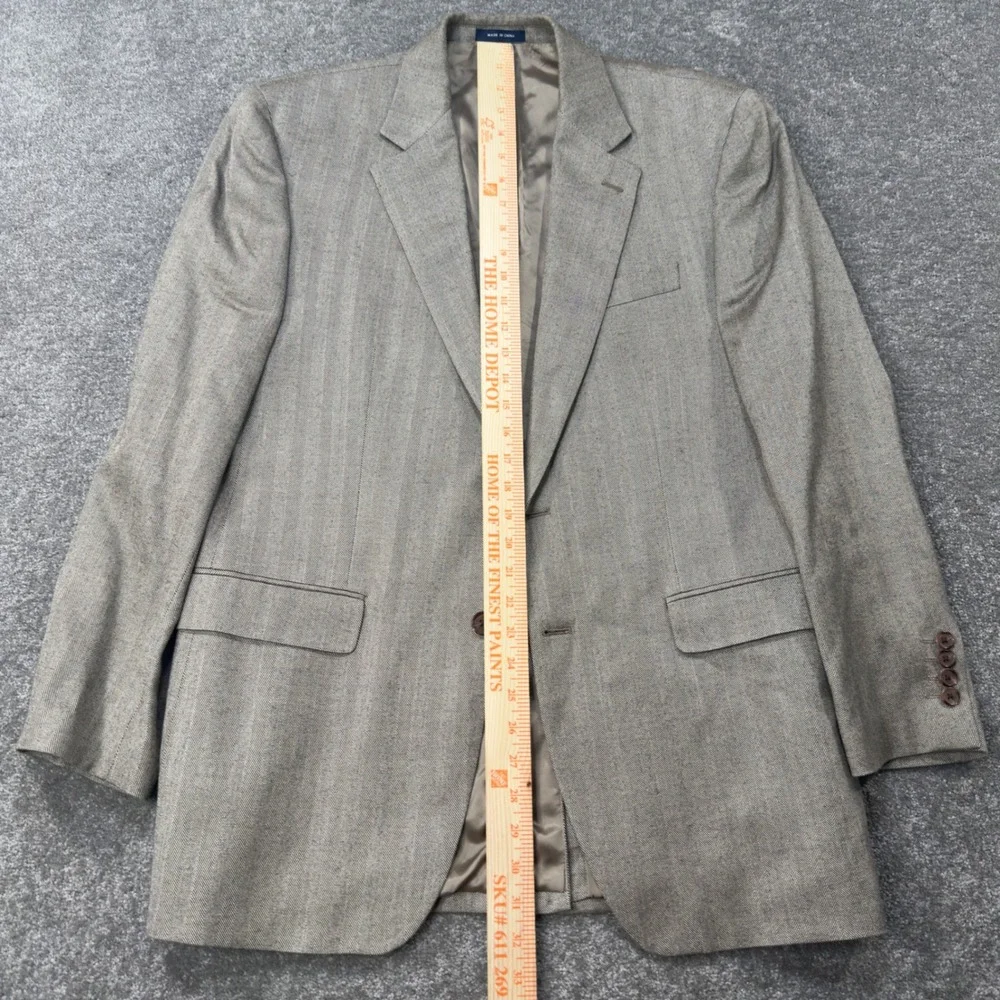 Ralph Lauren Sport Coat 40R Tan 100 Silk Herringbone Two Button Blazer Jacket‎